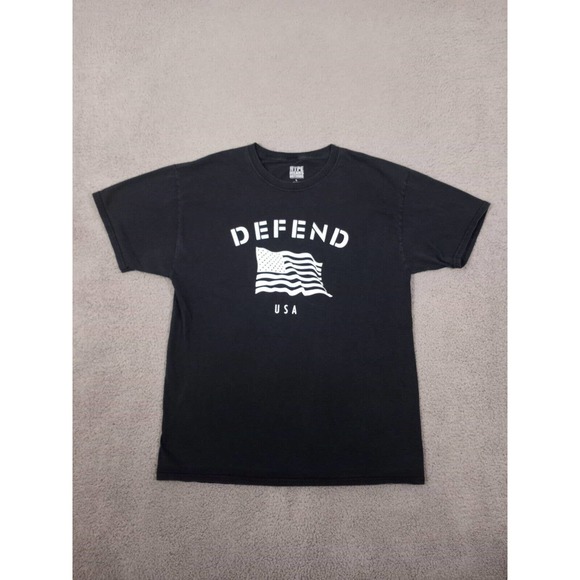 Hype Means Nothing Shirt Mens Large Black‎ Defend USA American Pride Graphic Tee - Picture 1 of 9